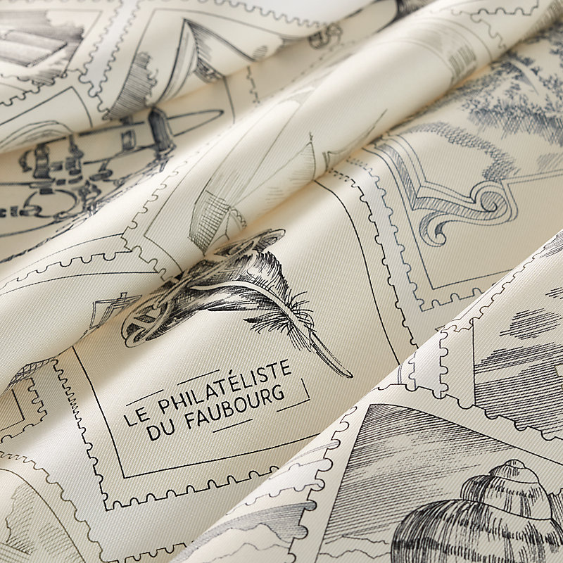 福宝集邮者”90方巾- 灰色| Hermès - 爱马仕官网